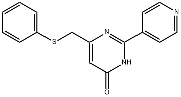 6-((苯硫基)甲基)-2-(吡啶-4-基)嘧啶-4(3H)-酮 结构式