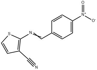 2-([(E)-(4-NITROPHENYL)METHYLIDENE]AMINO)-3-THIOPHENECARBONITRILE 结构式