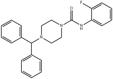 (4-(DIPHENYLMETHYL)PIPERAZINYL)-N-(2-FLUOROPHENYL)FORMAMIDE 结构式