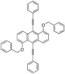 1,5-Bis(benzyloxy)-9,10-bis(phenylethynyl)anthracene 结构式