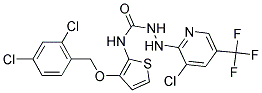 2-[3-CHLORO-5-(TRIFLUOROMETHYL)-2-PYRIDINYL]-N-(3-[(2,4-DICHLOROBENZYL)OXY]-2-THIENYL)-1-HYDRAZINECARBOXAMIDE 结构式