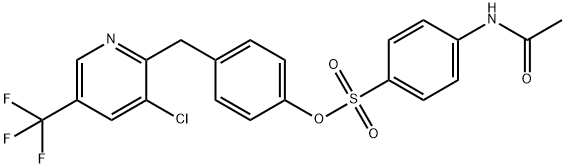 4-([3-CHLORO-5-(TRIFLUOROMETHYL)-2-PYRIDINYL]METHYL)PHENYL 4-(ACETYLAMINO)BENZENESULFONATE 结构式