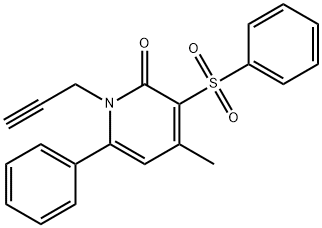 4-METHYL-6-PHENYL-3-(PHENYLSULFONYL)-1-(2-PROPYNYL)-2(1H)-PYRIDINONE 结构式