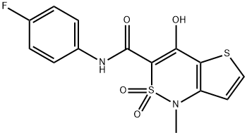 N-(4-FLUOROPHENYL)-4-HYDROXY-1-METHYL-2,2-DIOXO-1,2-DIHYDRO-2LAMBDA6-THIENO[3,2-C][1,2]THIAZINE-3-CARBOXAMIDE 结构式