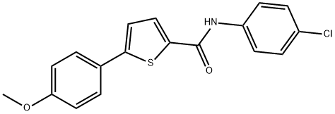 N-(4-Chlorophenyl)-5-(4-methoxyphenyl)-2-thiophenecarboxamide 结构式