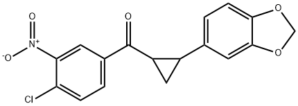 [2-(1,3-Benzodioxol-5-yl)cyclopropyl](4-chloro-3-nitrophenyl)methanone 结构式