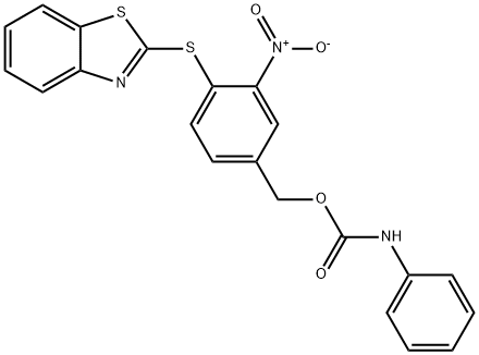 4-(1,3-Benzothiazol-2-ylsulfanyl)-3-nitrobenzyl N-phenylcarbamate 结构式