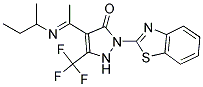 2-(1,3-BENZOTHIAZOL-2-YL)-4-[(1E)-N-(SEC-BUTYL)ETHANIMIDOYL]-5-(TRIFLUOROMETHYL)-1,2-DIHYDRO-3H-PYRAZOL-3-ONE 结构式