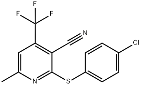 2-[(4-CHLOROPHENYL)SULFANYL]-6-METHYL-4-(TRIFLUOROMETHYL)NICOTINONITRILE 结构式