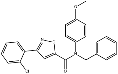 N-BENZYL-3-(2-CHLOROPHENYL)-N-(4-METHOXYPHENYL)-5-ISOXAZOLECARBOXAMIDE 结构式