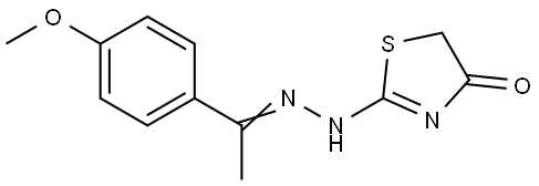 2-((E)-2-[(E)-1-(4-Methoxyphenyl)ethylidene]hydrazono)-1,3-thiazolan-4-one 结构式