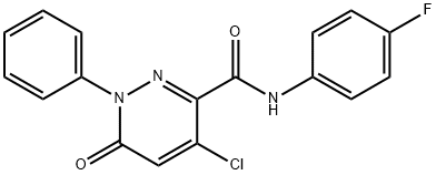 4-CHLORO-N-(4-FLUOROPHENYL)-6-OXO-1-PHENYL-1,6-DIHYDRO-3-PYRIDAZINECARBOXAMIDE 结构式