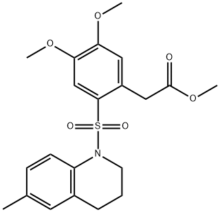 METHYL 2-(4,5-DIMETHOXY-2-((6-METHYL(1,2,3,4-TETRAHYDROQUINOLYL))SULFONYL)PHENYL)ACETATE 结构式