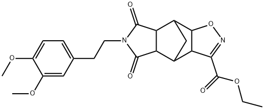 ETHYL 10-(3,4-DIMETHOXYPHENETHYL)-9,11-DIOXO-3-OXA-4,10-DIAZATETRACYCLO[5.5.1.0(2,6).0(8,12)]TRIDEC-4-ENE-5-CARBOXYLATE 结构式