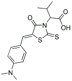 2-((5Z)-5-[4-(DIMETHYLAMINO)BENZYLIDENE]-4-OXO-2-THIOXO-1,3-THIAZOLIDIN-3-YL)-3-METHYLBUTANOIC ACID 结构式