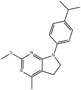 7-(4-Isopropylphenyl)-4-methyl-2-(methylsulfanyl)-6,7-dihydro-5H-pyrrolo[2,3-d]pyrimidine 结构式
