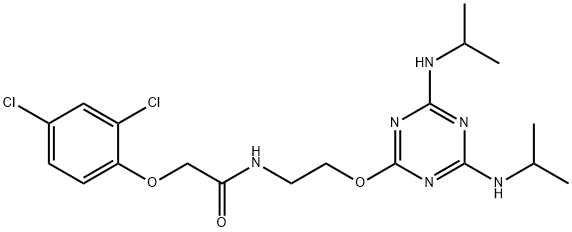 N-(2-(4,6-BIS(ISOPROPYLAMINO)-1,3,5-TRIAZIN-2-YLOXY)ETHYL)-2-(2,4-DICHLOROPHENOXY)ACETAMIDE 结构式