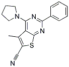 5-METHYL-2-PHENYL-4-PYRROLIDIN-1-YLTHIENO[2,3-D]PYRIMIDINE-6-CARBONITRILE 结构式