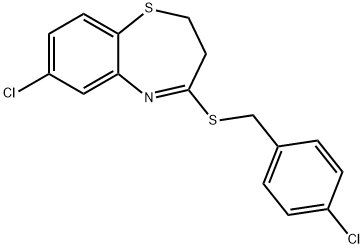 4-CHLOROBENZYL 7-CHLORO-2,3-DIHYDRO-1,5-BENZOTHIAZEPIN-4-YL SULFIDE 结构式