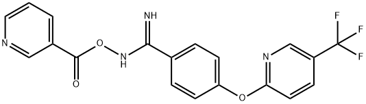 2-AMINO-1-AZA-2-(4-(5-(TRIFLUOROMETHYL)(2-PYRIDYLOXY))PHENYL)VINYL PYRIDINE-3-CARBOXYLATE 结构式