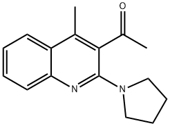 1-[4-METHYL-2-(1-PYRROLIDINYL)-3-QUINOLINYL]-1-ETHANONE 结构式