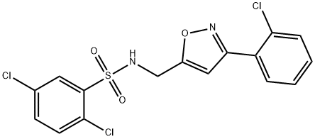 2,5-DICHLORO-N-([3-(2-CHLOROPHENYL)-5-ISOXAZOLYL]METHYL)BENZENESULFONAMIDE 结构式