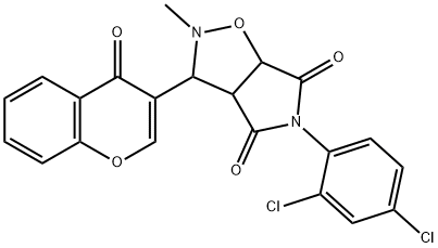 5-(2,4-DICHLOROPHENYL)-2-METHYL-3-(4-OXO-4H-CHROMEN-3-YL)DIHYDRO-2H-PYRROLO[3,4-D]ISOXAZOLE-4,6(3H,5H)-DIONE 结构式