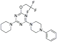 2-(4-PHENYLPIPERAZIN-1-YL)-4-(PIPERIDIN-1-YL)-6-(2,2,2-TRIFLUOROETHOXY)-1,3,5-TRIAZINE 结构式