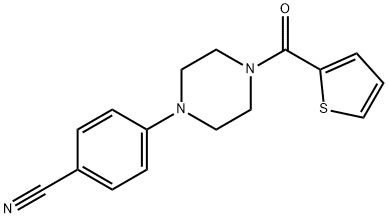 4-[4-(2-THIENYLCARBONYL)PIPERAZINO]BENZENECARBONITRILE 结构式