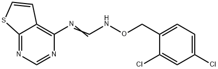 N'-[(2,4-DICHLOROBENZYL)OXY]-N-THIENO[2,3-D]PYRIMIDIN-4-YLIMINOFORMAMIDE 结构式