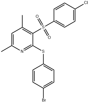 2-[(4-BROMOPHENYL)SULFANYL]-3-[(4-CHLOROPHENYL)SULFONYL]-4,6-DIMETHYLPYRIDINE 结构式