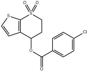 1,1-DIOXO-1,2,3,4-TETRAHYDRO-1LAMBDA6-THIENO[2,3-B]THIOPYRAN-4-YL 4-CHLOROBENZENECARBOXYLATE 结构式