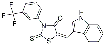 (5E)-5-(1H-INDOL-3-YLMETHYLENE)-2-THIOXO-3-[3-(TRIFLUOROMETHYL)PHENYL]-1,3-THIAZOLIDIN-4-ONE 结构式