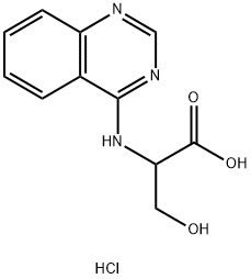 3-HYDROXY-2-(QUINAZOLIN-4-YLAMINO)PROPIONICACID HYDROCHLORIDE 结构式