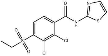 2,3-DICHLORO-4-(ETHYLSULFONYL)-N-(1,3-THIAZOL-2-YL)BENZENECARBOXAMIDE 结构式