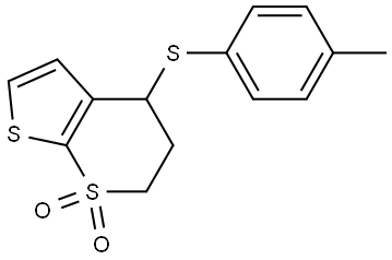 4-[(4-Methylphenyl)sulfanyl]-3,4-dihydro-1lambda6-thieno[2,3-b]thiopyran-1,1(2H)-dione 结构式