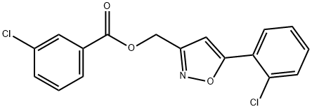[5-(2-Chlorophenyl)-3-isoxazolyl]methyl 3-chlorobenzenecarboxylate 结构式