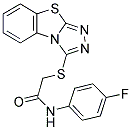 N-(4-FLUOROPHENYL)-2-([1,2,4]TRIAZOLO[3,4-B][1,3]BENZOTHIAZOL-3-YLTHIO)ACETAMIDE 结构式