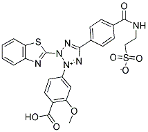 2-Benzothiazoyl-3-[4-carboxy-2-methoxyphenyl]-5-[4-(2-sulfoethylcarbamoyl)-phenyl]-2H-tetrazolium salt 结构式