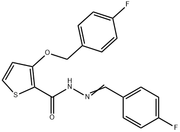 3-[(4-Fluorobenzyl)oxy]-N'-[(E)-(4-fluorophenyl)methylidene]-2-thiophenecarbohydrazide 结构式