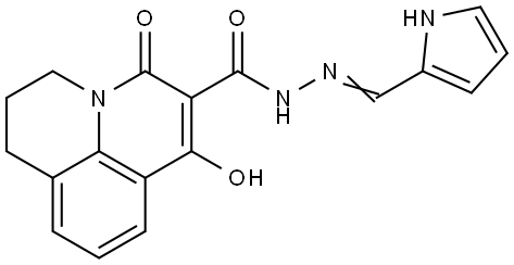 7-Hydroxy-5-oxo-N'-[(E)-1H-pyrrol-2-ylmethylidene]-2,3-dihydro-1H,5H-pyrido[3,2,1-ij]quinoline-6-carbohydrazide 结构式