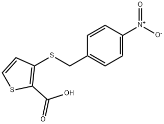 3-((4-硝基苄基)硫代)噻吩-2-羧酸 结构式