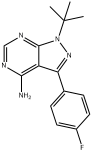 1-(TERT-BUTYL)-3-(4-FLUOROPHENYL)-1H-PYRAZOLO[3,4-D]PYRIMIDIN-4-AMINE 结构式