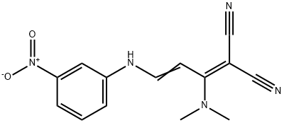 2-[1-(DIMETHYLAMINO)-3-(3-NITROANILINO)-2-PROPENYLIDENE]MALONONITRILE 结构式