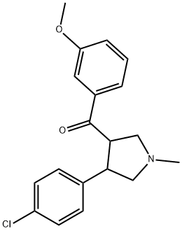 [4-(4-Chlorophenyl)-1-methyltetrahydro-1H-pyrrol-3-yl](3-methoxyphenyl)methanone 结构式