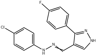 3-(4-FLUOROPHENYL)-1H-PYRAZOLE-4-CARBALDEHYDE N-(4-CHLOROPHENYL)HYDRAZONE 结构式