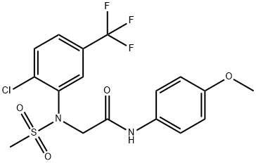 2-[2-CHLORO(METHYLSULFONYL)-5-(TRIFLUOROMETHYL)ANILINO]-N-(4-METHOXYPHENYL)ACETAMIDE 结构式