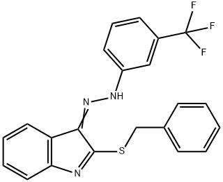 2-(BENZYLSULFANYL)-3H-INDOL-3-ONE N-[3-(TRIFLUOROMETHYL)PHENYL]HYDRAZONE 结构式