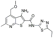 3-AMINO-N-(5-ETHYL-1,3,4-THIADIAZOL-2-YL)-4-(METHOXYMETHYL)-6-METHYLTHIENO[2,3-B]PYRIDINE-2-CARBOXAMIDE 结构式