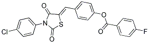 4-{(Z)-[3-(4-Chlorophenyl)-2,4-dioxo-1,3-thiazolidin-5-ylidene]methyl}phenyl 4-fluorobenzoate 结构式